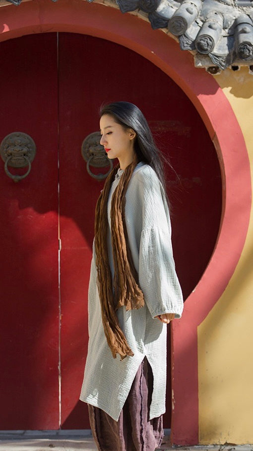 The Dao 道 of Zen Flow Robe Dress • Ao Dai Qigong Robe • Tech Pockets • Flowy Qi, Breathable, Durable