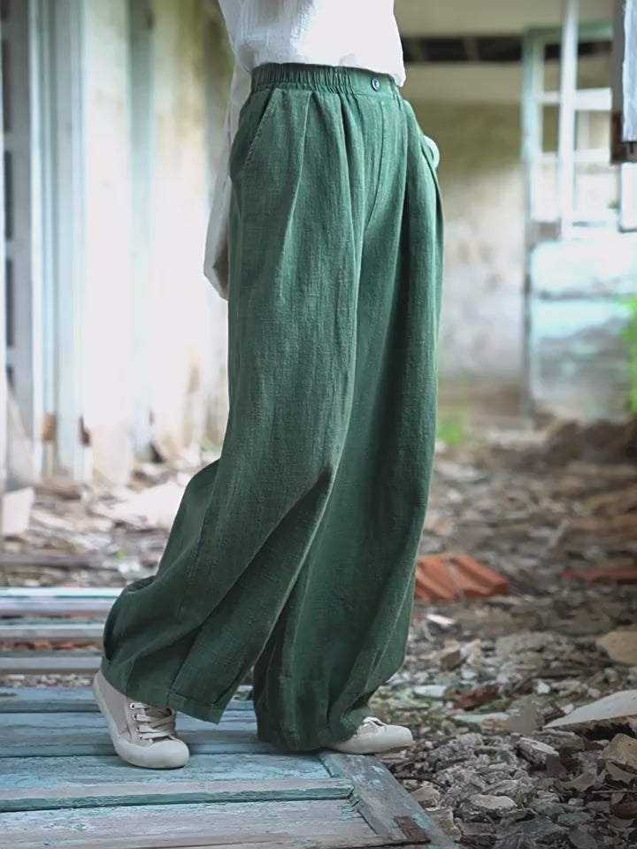 Tao One Tech™ • Zen Qigong Tea Harem Pants • Gradient Tie Dye • Sunscreen Layer • Tech Pockets • Chinoiserie • Ramie Cotton