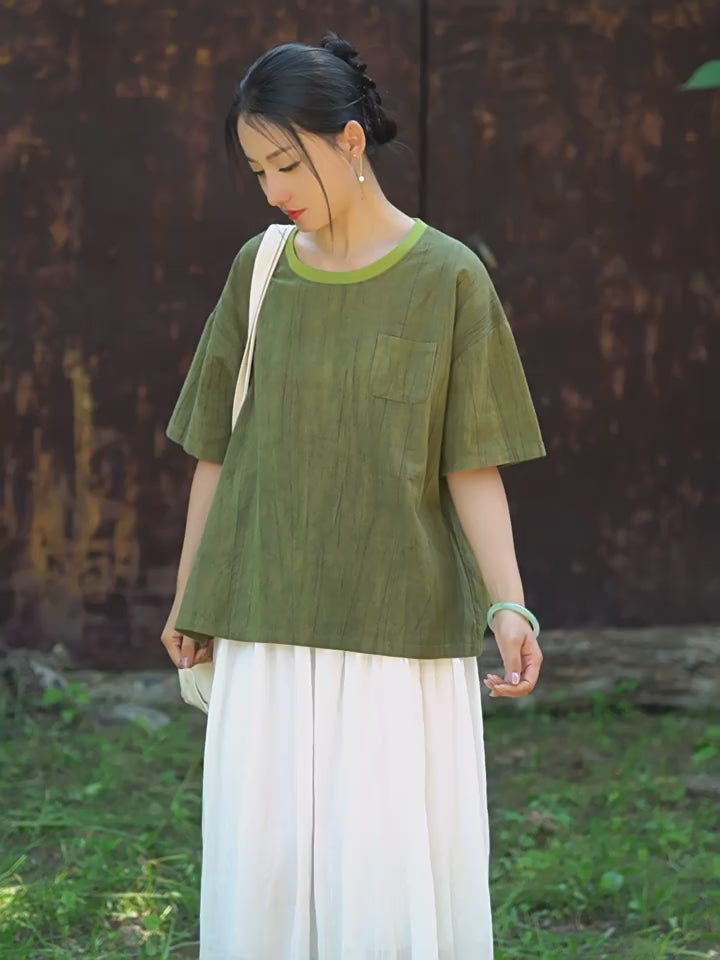 Tao One Tech™ • Zen Qigong Tea T-Shirt • Gradient Tie Dye • Sunscreen Layer • All Season Layer • Chinoiserie • Ramie Cotton