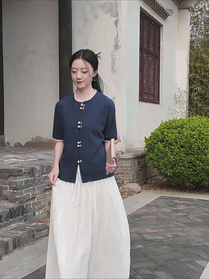 Tao One Tech™ • Floral Petal Art Cardigan Kimono • Business Qigong • Sleeveless • Chinoiserie • Ramie Cotton