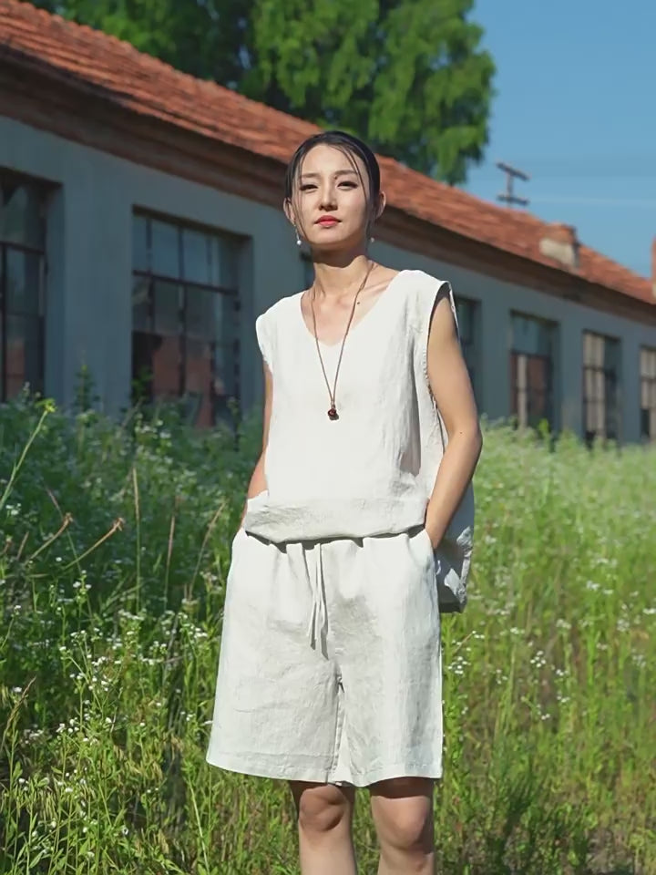 Tao One Tech™ • Zen Business Qigong Tea Flow Shorts • Tech Pockets • Chinoiserie • Premium Pure Hemp • Sizes S-L
