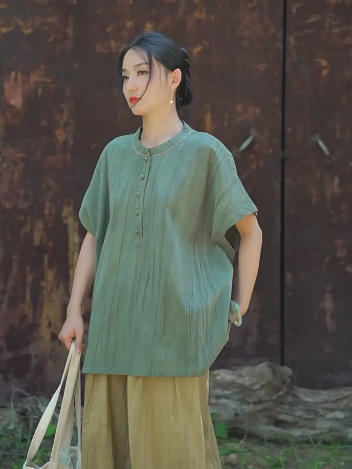 Tao One Tech™ • Zen Qigong Tea T-Shirt • Gradient Tie Dye • Sunscreen Layer • All Season Layer • Chinoiserie • Ramie Cotton