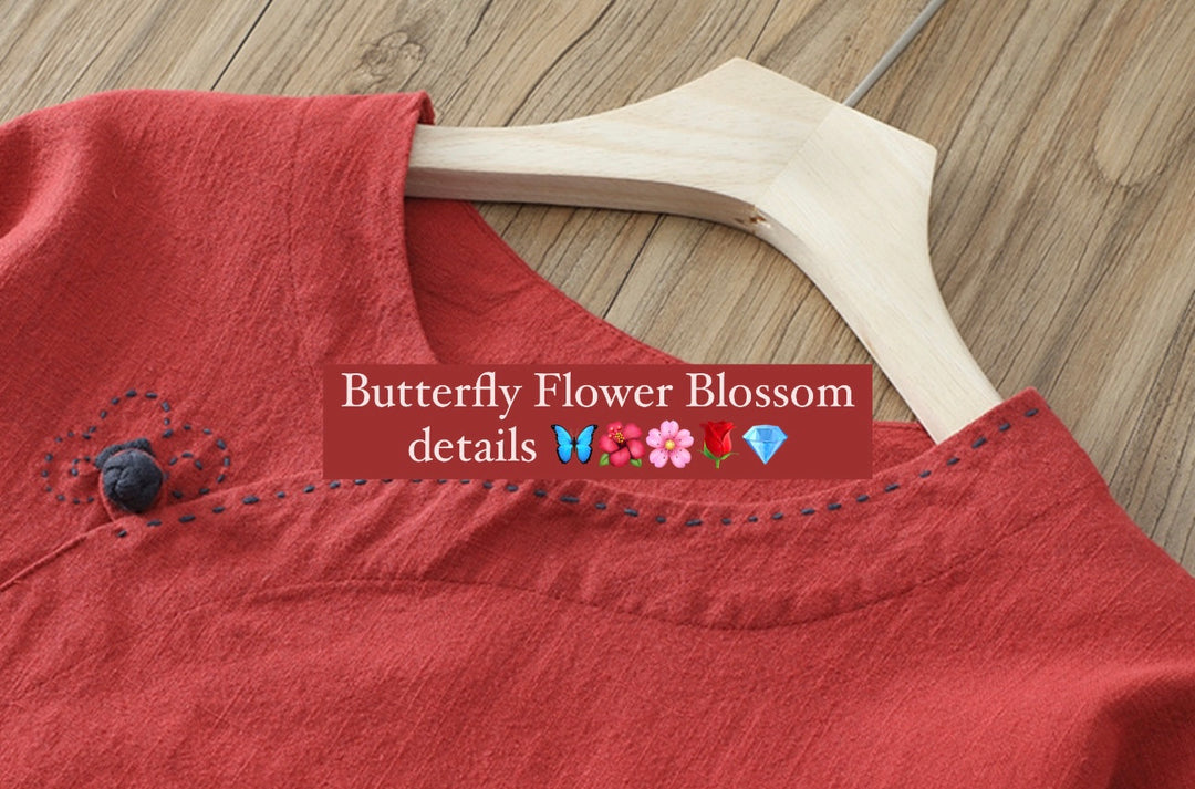 The Dao 道 of Zen Butterfly Flower Top &amp; Jacket Wrap • Épais, rafraîchissant et respirant • Détails de fleurs