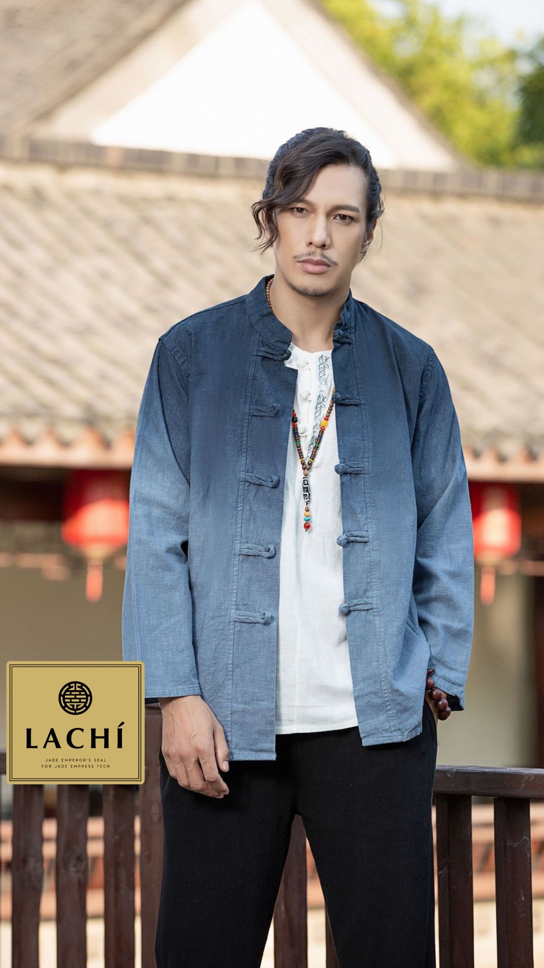 The Dao 道 of Zen Emperor's Gradient Blue Qigong Top & Jacket • Breathable • Gender Neutral