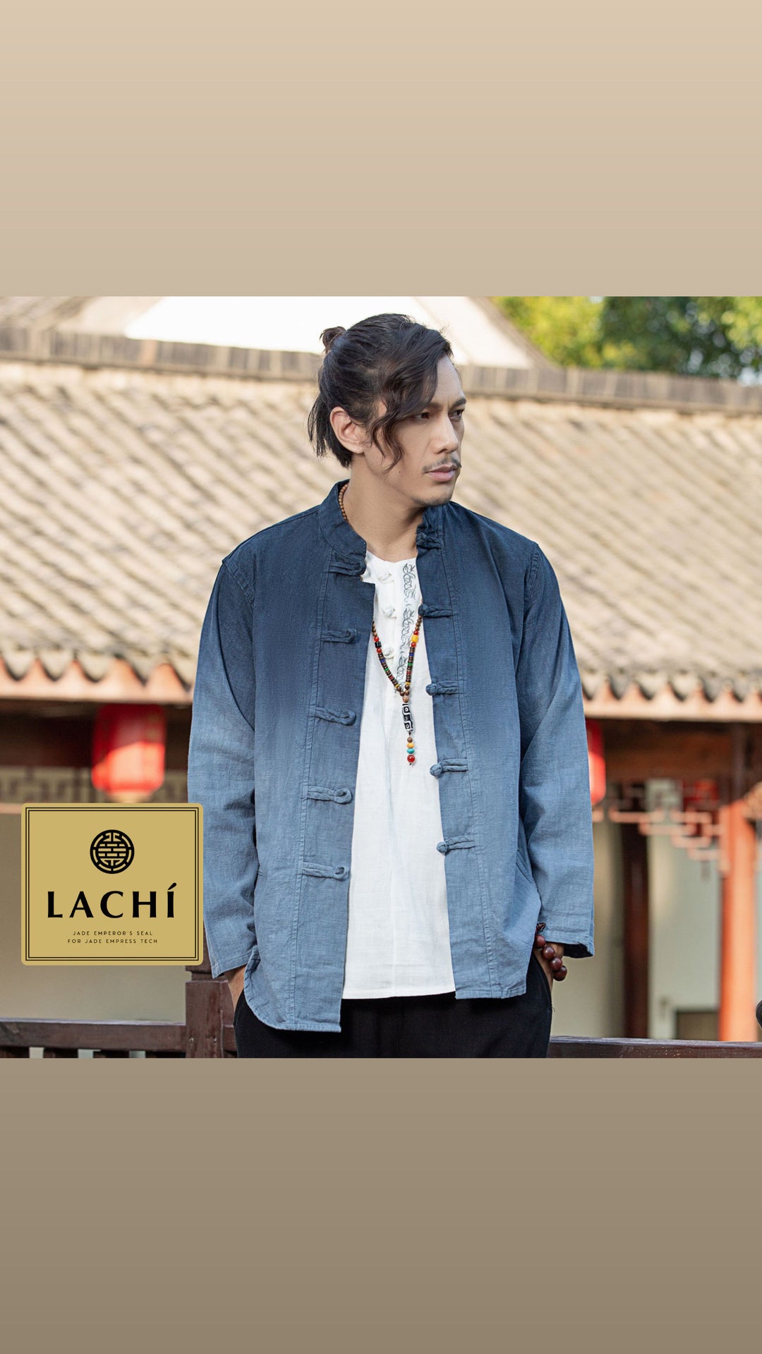 The Dao 道 of Zen Emperor's Gradient Blue Qigong Top &amp; Jacket • Traspirante • Gender Neutral