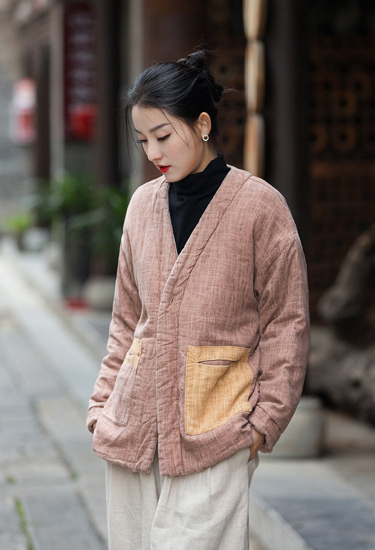 Il Đạo 道 della giacca imbottita kimono Zen con tecnica Zen Dye • A base vegetale • Integrazione trapuntata a triplo strato • Flusso termico del Qi • Gender neutral