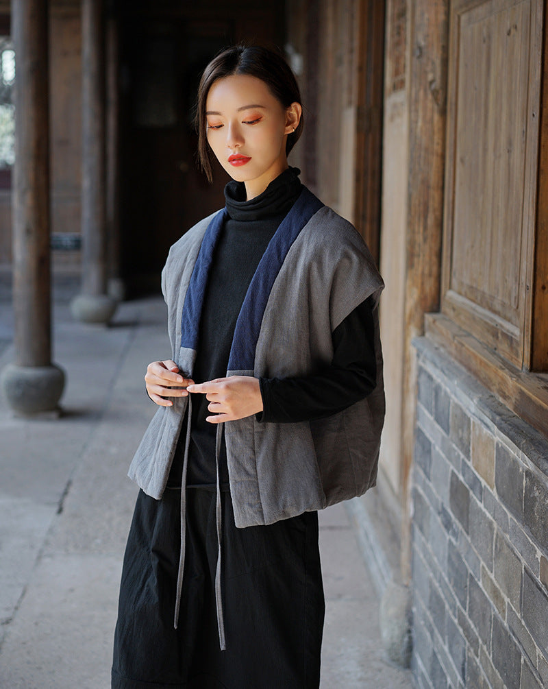 Le Đạo 道 de Outdoor Tea Flow • Gilet Kimono (intégration matelassée chaude)