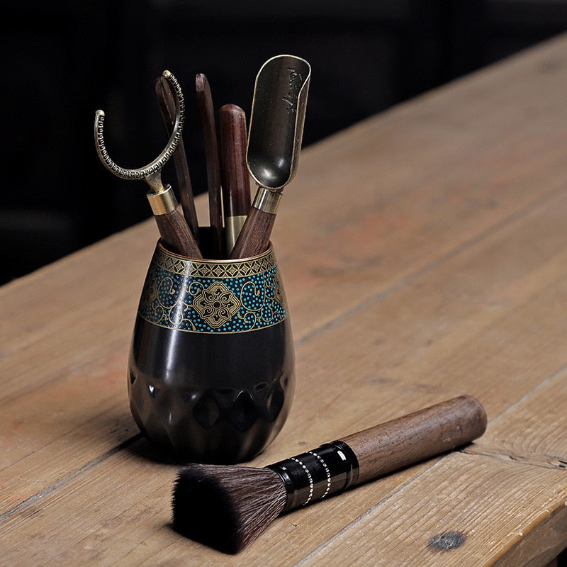 Set di strumenti per la cerimonia del tè in rima antica
