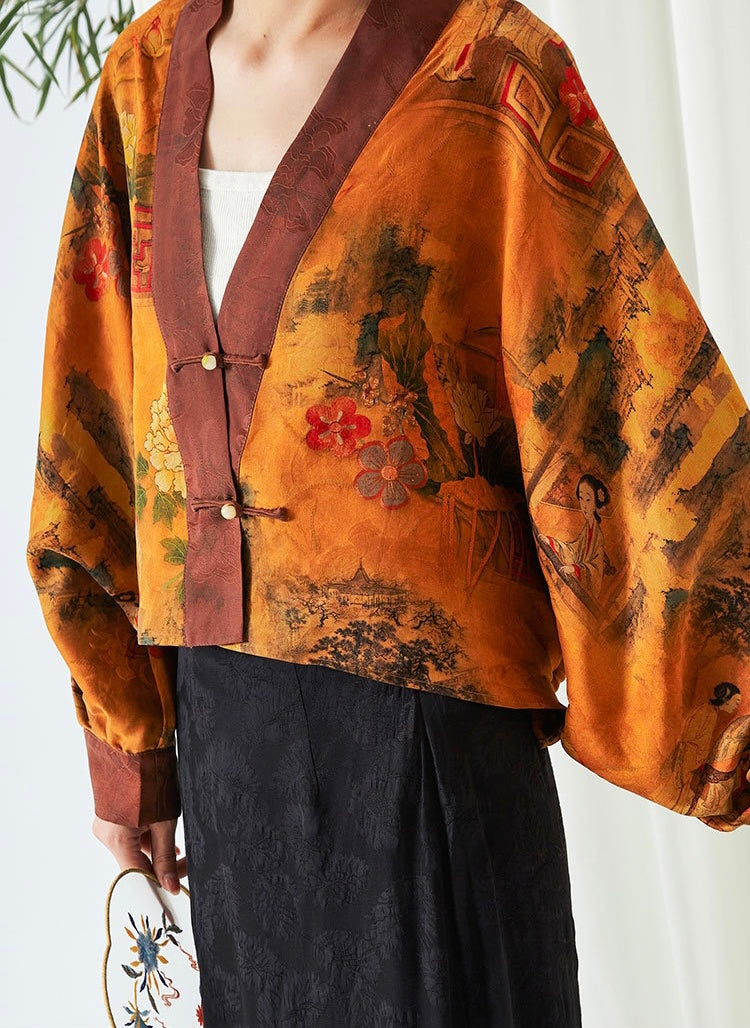 Kimono Dao 道 del Cielo e della Terra Zen • Arte in edizione limitata • Seta di gelso tessuta a mano al 100%