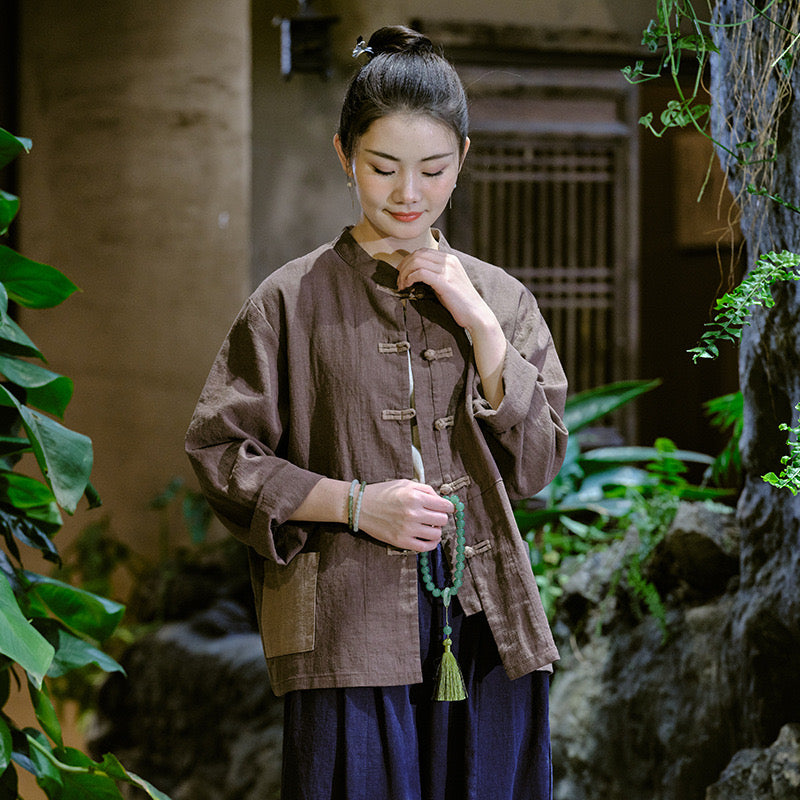 The Dao 道 of Zen Heaven &amp; Earth Contrast Top &amp; Jacket • Épais, rafraîchissant et respirant