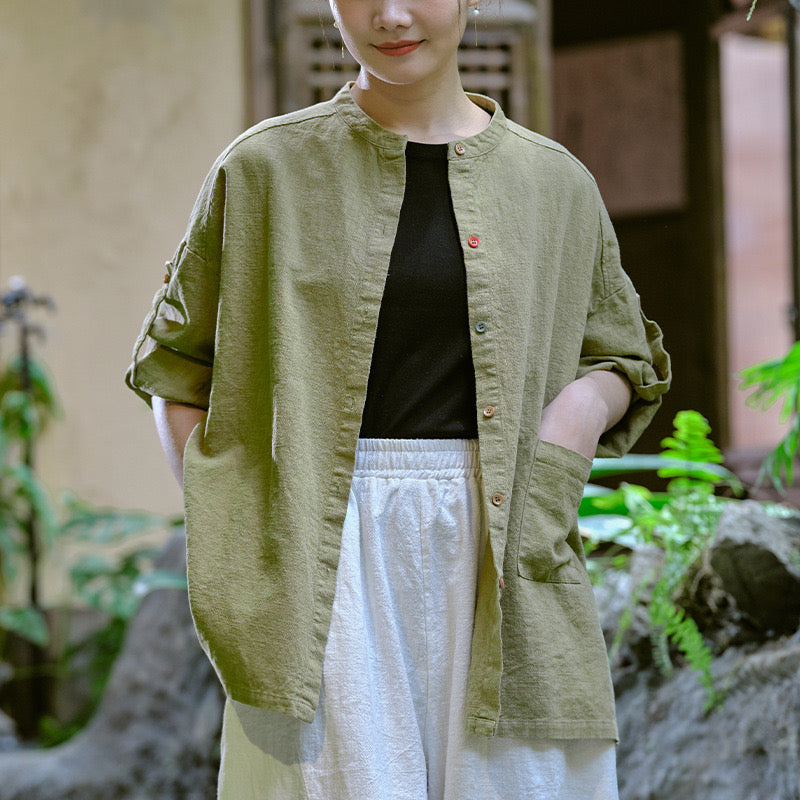 The Dao 道 of Zen Button-Up Top & Jacket • Thick, Cooling & Breathable • 5 Element Button Colours