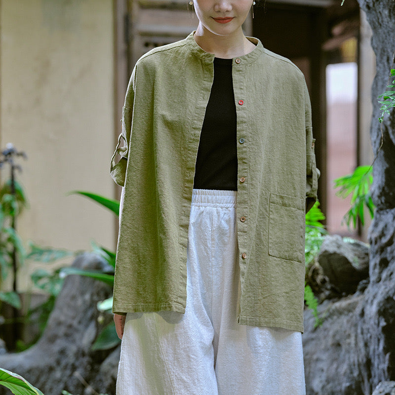 Le haut et la veste boutonnés Dao 道 of Zen • Épais, rafraîchissant et respirant • 5 couleurs de boutons d'élément