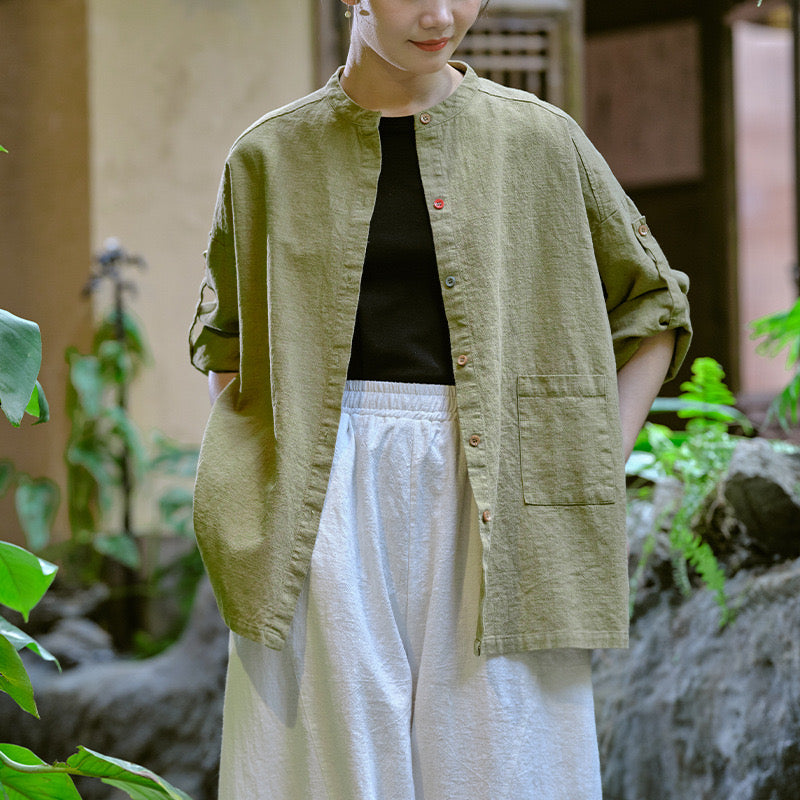 The Dao 道 of Zen Button-Up Top & Jacket • Thick, Cooling & Breathable • 5 Element Button Colours
