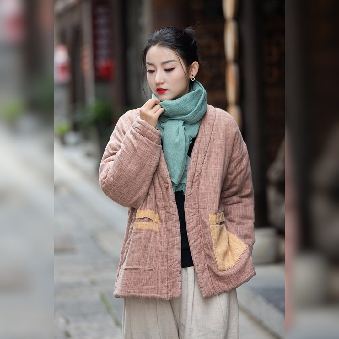 Il Đạo 道 della giacca imbottita kimono Zen con tecnica Zen Dye • A base vegetale • Integrazione trapuntata a triplo strato • Flusso termico del Qi • Gender neutral