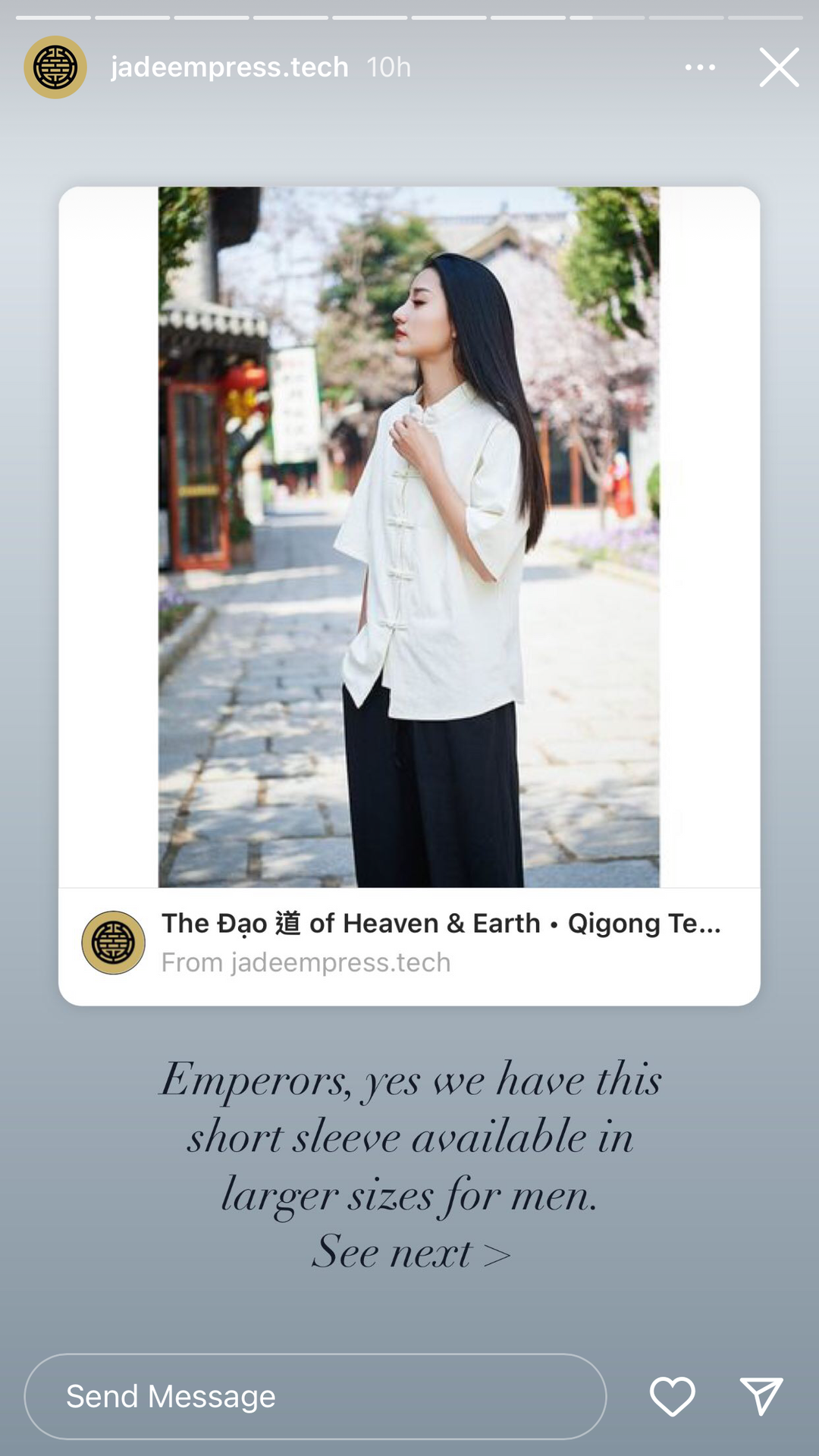 The Dao 道 of Heaven & Earth • Yang Qigong Tea Top (Short-sleeves)
