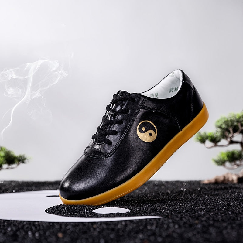 The Dao 道 of Zen Gold Shoes • Authentic Zen Leather • Flexible & Lightweight • Gender Neutral • Limited Edition • Qigong, Tai Chi, Kung Fu, Gongfu, Martial Arts, Sports, Cha Dao, Music, Tea Ceremony