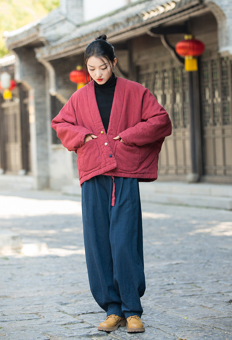 Veste bouffante Zen Kimono • À base de plantes • Intégration de matelassage à trois couches • Flux de Qi thermique • Genre neutre