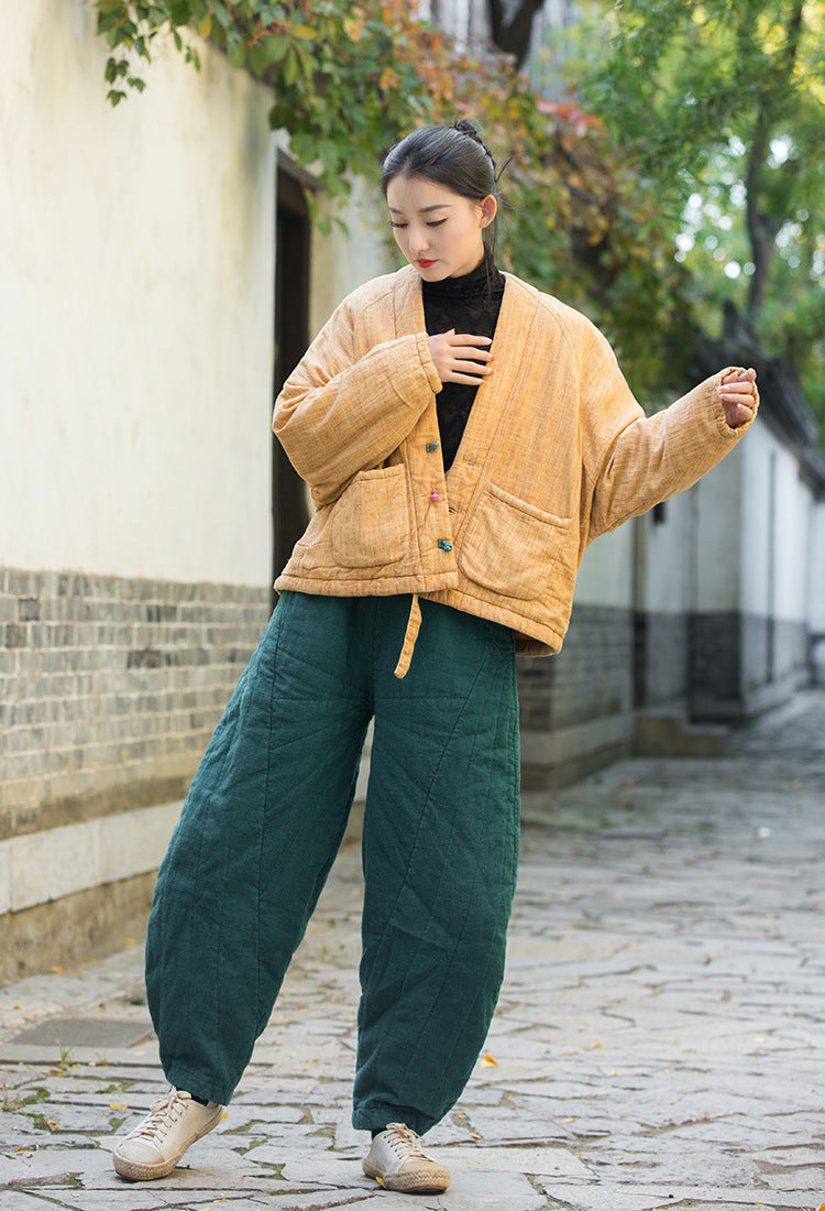 Zen Kimono Puffer Jacket in Zen Dye Technique • Plant-Based • Triple-Layer Quilting Integration • Thermal Qi Flow • Gender Neutral