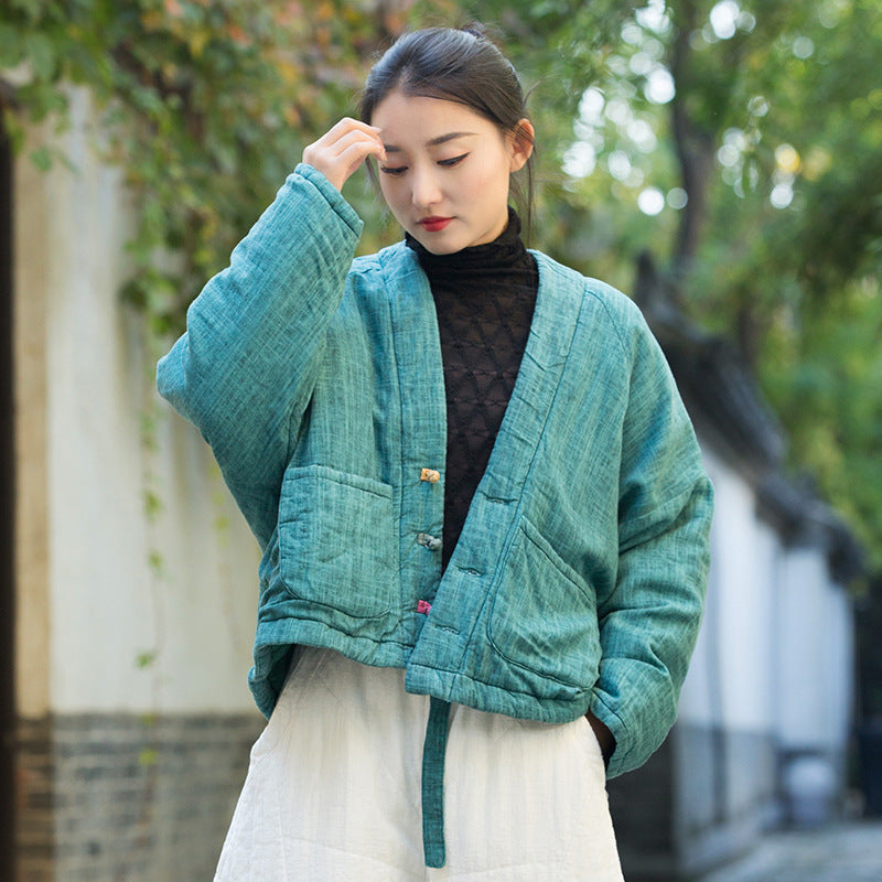 Zen Kimono Puffer Jacket in Zen Dye Technique • Plant-Based • Triple-Layer Quilting Integration • Thermal Qi Flow • Gender Neutral