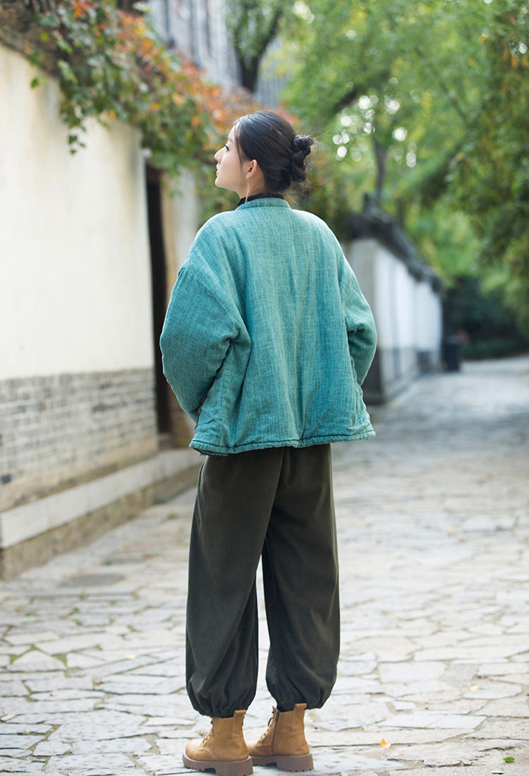 Il Đạo 道 della giacca imbottita di abbellimento con tecnica Zen Dye • A base vegetale • Integrazione trapuntata a triplo strato • Flusso termico del Qi • Genere neutro