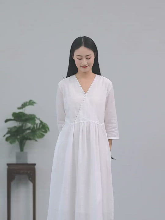 The Dao 道 of Zen Heaven & Earth Dress • Linen Dress • Double-Lining • Pockets