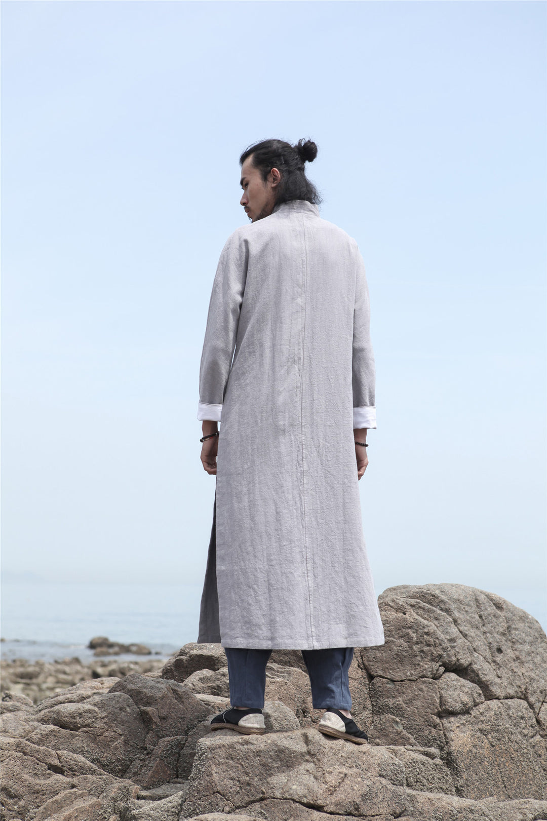 Emperor's Heaven & Earth Áo Dài Qigong Robe • Vietnamese & Chinese Style • High Quality Linen Robe