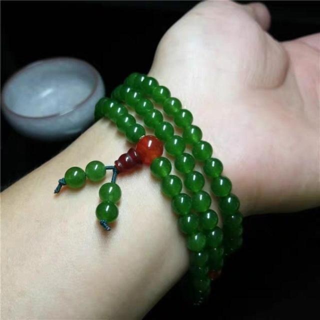 Trinity Jade Spiral (Fine Bracelet for Grounding Heaven & Earth) • 108 Beads