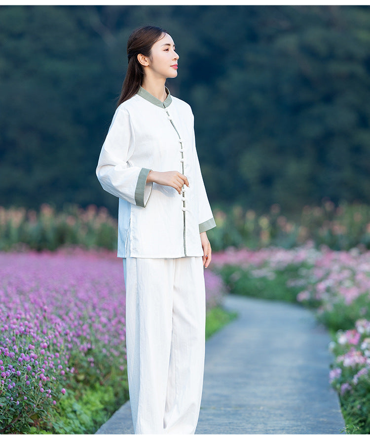 Zen Tea Outfit (High Quality Linen Top & Bottom)