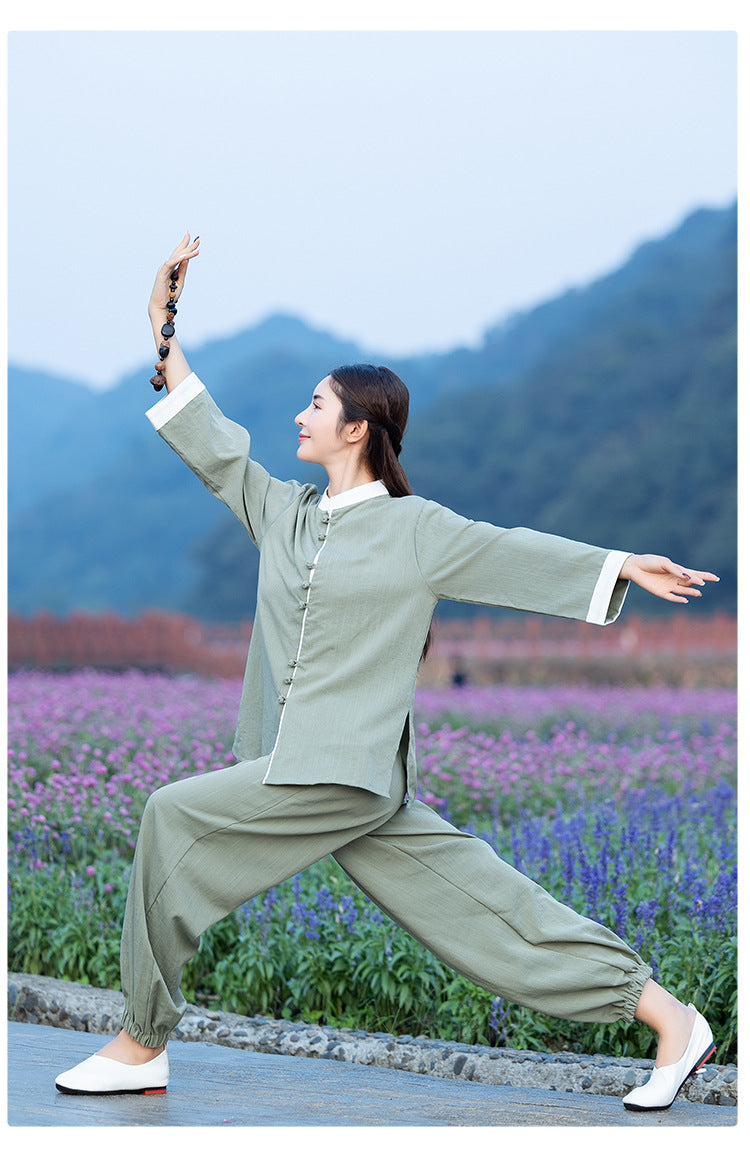 Zen Tea Outfit (High Quality Linen Top & Bottom)