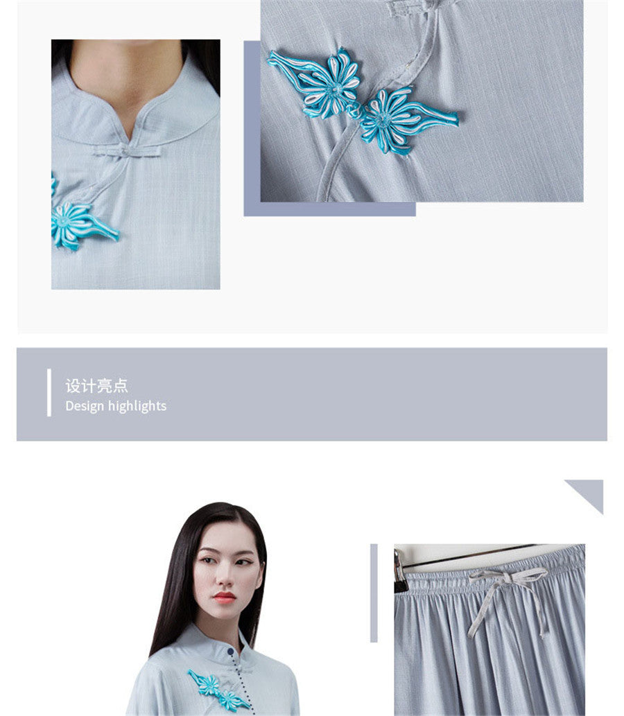 Jade Flower Spiral (Linen Qigong Outfit)