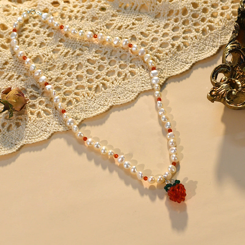 Peach Water Pearls (Handweave Custom Necklace)