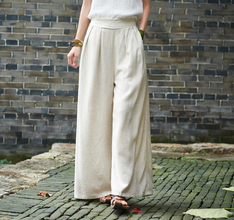 The Đạo 道 of Heaven & Earth • Business Travelling Pants (Yin • Linen Plant) • Suitable for Shorties