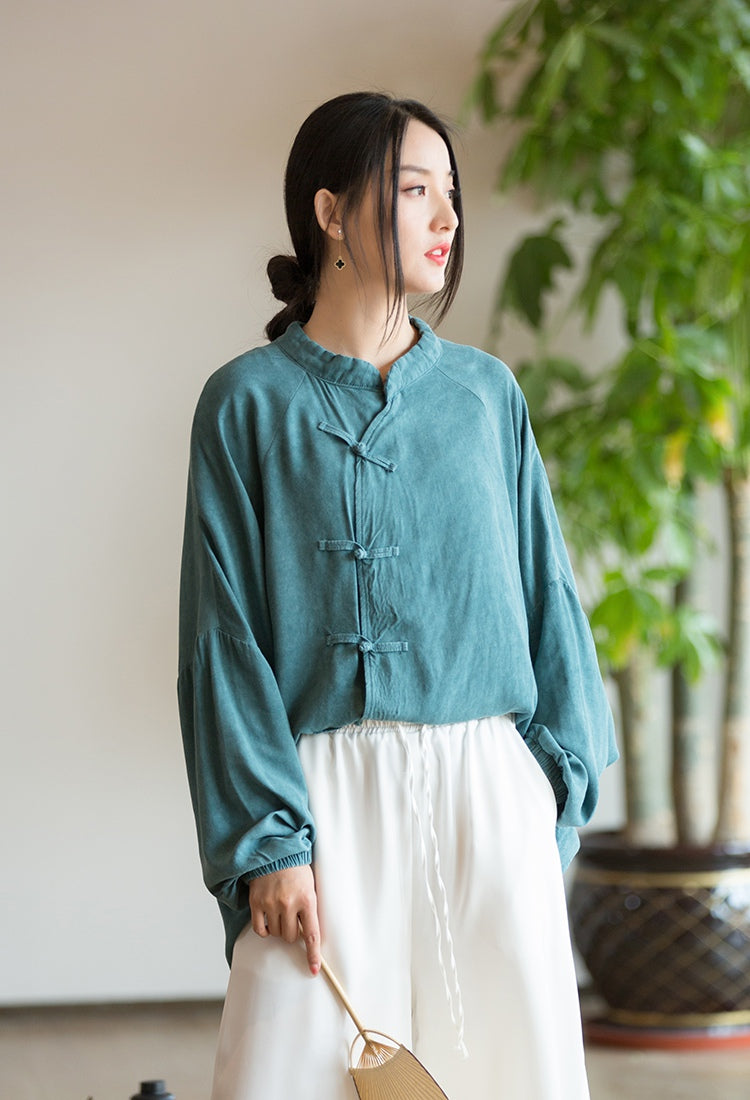 The Đạo 道 of Beautification Top with Butterfly Wings (Breathable Tencel Lyocell Plant Fabric)